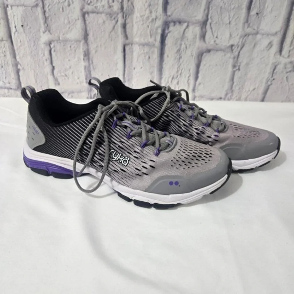 Ryka Vivid RZX Women's Athletic Shoes‎ Gray Purple Lace Up Sneakers Size 9.5
